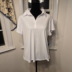 PFG Columbia Women's Tidal Tee Omni-Wick Omni-Shade Short Sleeve Polo White XL